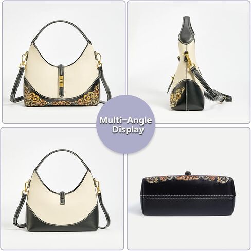 Hand-Carved Auspicious Motifs Leather Shoulder Bag in Saudi Arabia