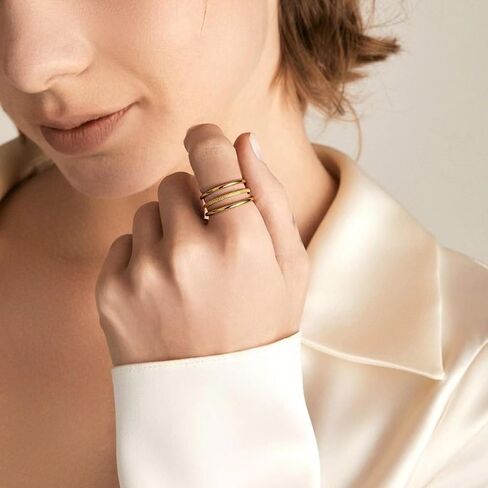 14K Gold Filled Plated Rings Set for Women, Dainty Gold Knuckle Ring Non Tarnish, Simple Thumb Stacking Rings Size 4/5/6/7/8/9/10 in Saudi Arabia