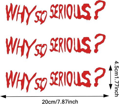 TOMALL 3pcs Why So Serious Vinyl Reflective Stickers for Car Funny Halloween Theme Decorations Waterproof Self-Adhesive Decal for Truck Motorcycle Window Bumper Wall Laptop (Red) in Saudi Arabia