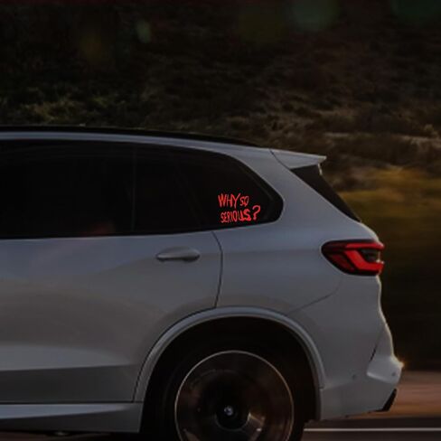 TOMALL 3pcs Why So Serious Vinyl Reflective Stickers for Car Funny Halloween Theme Decorations Waterproof Self-Adhesive Decal for Truck Motorcycle Window Bumper Wall Laptop (Red) in Saudi Arabia