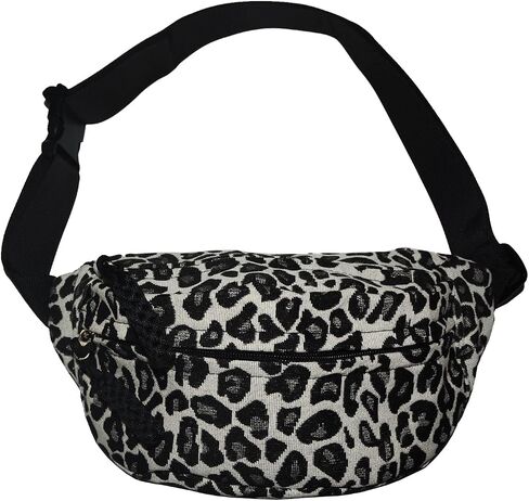 Women'S Leopard Print Waist Bag, Made Of Durable Canvas Material, Can Be Used As A Waist Bag, Crossbody Bag Or Chest Bag. Suitable For Running, Traveling Or Daily Adventures. in Saudi Arabia