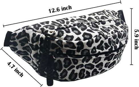 Women'S Leopard Print Waist Bag, Made Of Durable Canvas Material, Can Be Used As A Waist Bag, Crossbody Bag Or Chest Bag. Suitable For Running, Traveling Or Daily Adventures. in Saudi Arabia