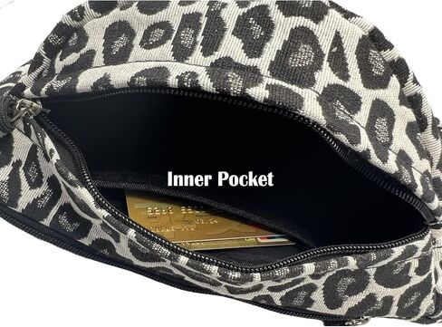 Women'S Leopard Print Waist Bag, Made Of Durable Canvas Material, Can Be Used As A Waist Bag, Crossbody Bag Or Chest Bag. Suitable For Running, Traveling Or Daily Adventures. in Saudi Arabia