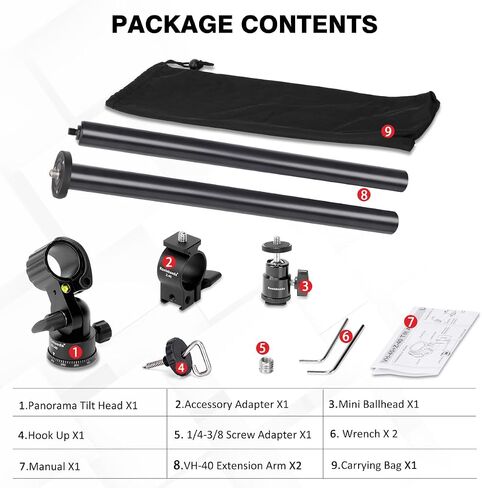 koolehaoda 41" Aluminum Tripod Extension arm Retractable Horizontal Center Column arm in Saudi Arabia