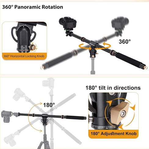 koolehaoda 41" Aluminum Tripod Extension arm Retractable Horizontal Center Column arm in Saudi Arabia