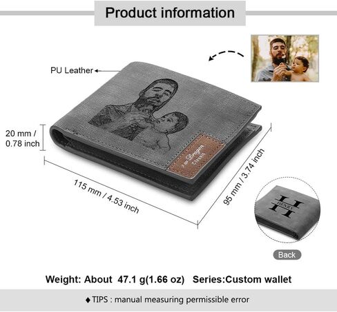 Custom Wallets for Men Personalized Gifts for Men Dad Boyfriend Personalized Wallets for Men Engraved Photo Leather Wallets (Style 1) in Saudi Arabia