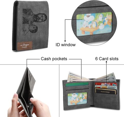 Custom Wallets for Men Personalized Gifts for Men Dad Boyfriend Personalized Wallets for Men Engraved Photo Leather Wallets (Style 1) in Saudi Arabia