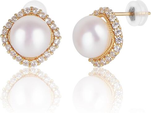 Sterling Silver AAAAA+ Handpicked White Freshwater Cultured Pearl Earrings Studs Real Sunflower-shaped for Women Hypoallergenic with Genuine Cultured Pearls Birthday Wedding Jewelry Gift in Saudi Arabia