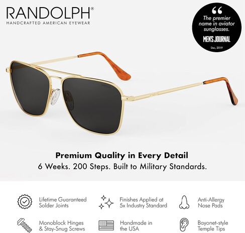 Randolph Eyewear Intruder Aviator Sunglasses for Men and Women – Aviator Glasses Non-Polarized, UV Protection Sunglasses in Saudi Arabia