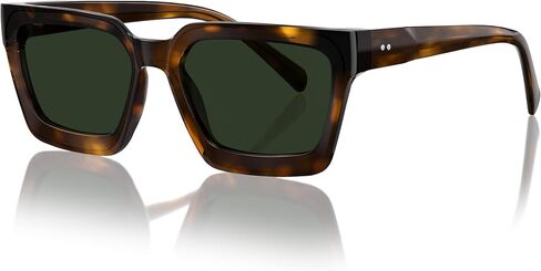 Men’s Contemporary Acetate Sunglasses – Bold Square Frame with Wire‑Core Temples & Polarized UV400 Clarity in Kuwait