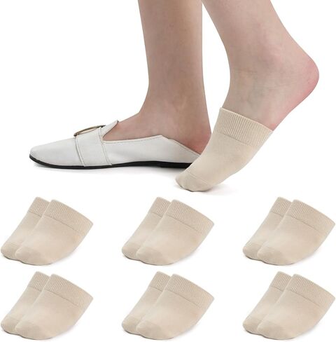 جوارب نسائية لأصابع القدم للبغال، نصف جوارب لأصابع القدم، بطانة لا تظهر، أغطية لأصابع القدم غير مرئية وغير قابلة للانزلاق، 6/8 أزواج in Kuwait