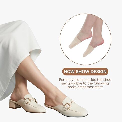 جوارب نسائية لأصابع القدم للبغال، نصف جوارب لأصابع القدم، بطانة لا تظهر، أغطية لأصابع القدم غير مرئية وغير قابلة للانزلاق، 6/8 أزواج in Kuwait