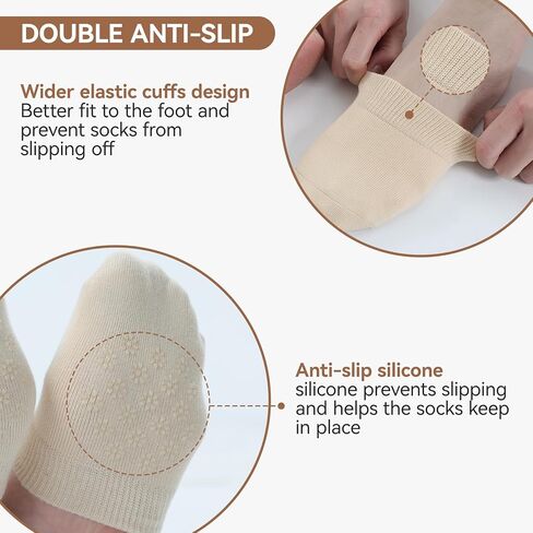جوارب نسائية لأصابع القدم للبغال، نصف جوارب لأصابع القدم، بطانة لا تظهر، أغطية لأصابع القدم غير مرئية وغير قابلة للانزلاق، 6/8 أزواج in Kuwait