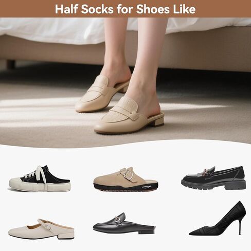 جوارب نسائية لأصابع القدم للبغال، نصف جوارب لأصابع القدم، بطانة لا تظهر، أغطية لأصابع القدم غير مرئية وغير قابلة للانزلاق، 6/8 أزواج in Kuwait