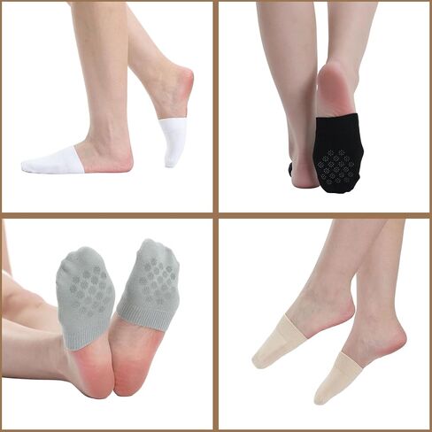جوارب نسائية لأصابع القدم للبغال، نصف جوارب لأصابع القدم، بطانة لا تظهر، أغطية لأصابع القدم غير مرئية وغير قابلة للانزلاق، 6/8 أزواج in Kuwait