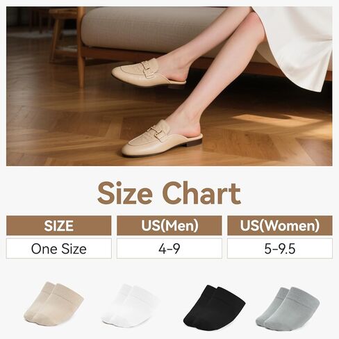 جوارب نسائية لأصابع القدم للبغال، نصف جوارب لأصابع القدم، بطانة لا تظهر، أغطية لأصابع القدم غير مرئية وغير قابلة للانزلاق، 6/8 أزواج in Kuwait