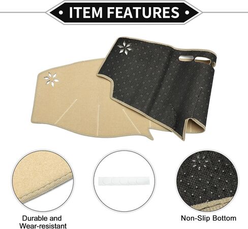 Dash Cover Compatible for Lexus LS LS460 LS600H 2007-2012, Non-Slip Polyester Silicone Beige Center Console Dashboard Cover Pad Carpet in Saudi Arabia
