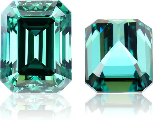 Green Moissanite Emerald Cut Loose Stone, Lab-Grown Gemstones VVS1 Clarity, GRA Certified, 0.5 to 5 Carat for Jewelry Making in Saudi Arabia