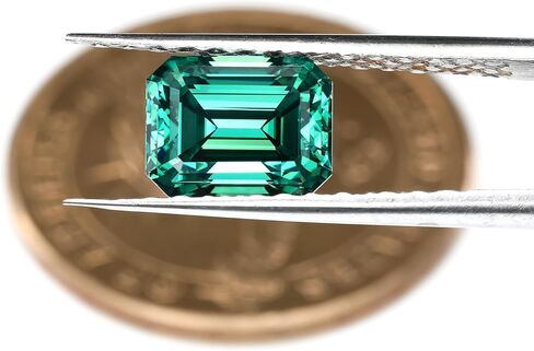 Green Moissanite Emerald Cut Loose Stone, Lab-Grown Gemstones VVS1 Clarity, GRA Certified, 0.5 to 5 Carat for Jewelry Making in Saudi Arabia