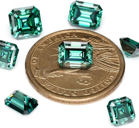 Green Moissanite Emerald Cut Loose Stone, Lab-Grown Gemstones VVS1 Clarity, GRA Certified, 0.5 to 5 Carat for Jewelry Making in Saudi Arabia