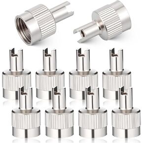 10pcs Metal Tire Valve Stem Caps Slotted Slot Valves Caps with Valve Core Remover Tire Valves Air Dust Cover with O Rubber Ring Universal Tires Stem Covers for Cars SUV Trucks Bikes Motorcycles in Kuwait
