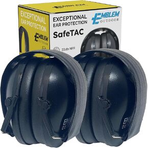 Safetac اطلاق النار حماية الأذن لنطاق السلاح. أمان حماية السمع فطائر الأذن وضوضاء إلغاء سماعات الرأس. فطائر الأذن الفعالة لتقليل الضوضاء - أسود (حزمة واحدة) in Kuwait