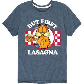 ملابس HYBRID - Garfield - But First، Lasagna - تي شيرت برسومات قصيرة الأكمام للأطفال والشباب in Saudi Arabia