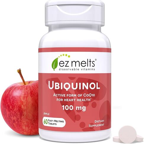 EZ Melts Dissolvable Ubiquinol 100mg, Active Form of CoQ10, Heart Health Supplements for Men & Women, Sugar-Free, 2-Month Supply in Saudi Arabia