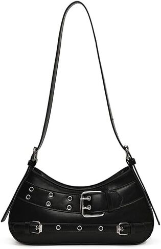 Small Shoulder Bag for Women Buckle Handbag PU Leather Trendy Hobo Bag Y2K Purse for Work Travel Shopping in Saudi Arabia