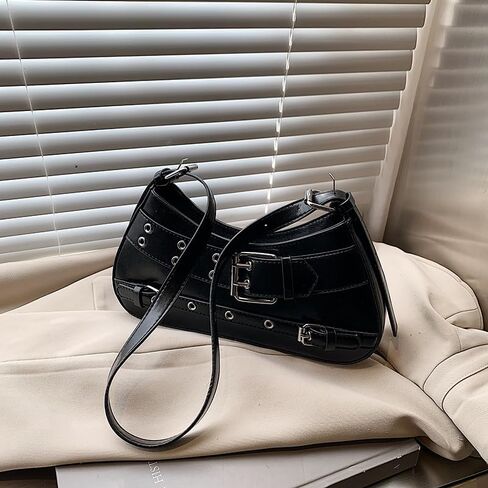 Small Shoulder Bag for Women Buckle Handbag PU Leather Trendy Hobo Bag Y2K Purse for Work Travel Shopping in Saudi Arabia