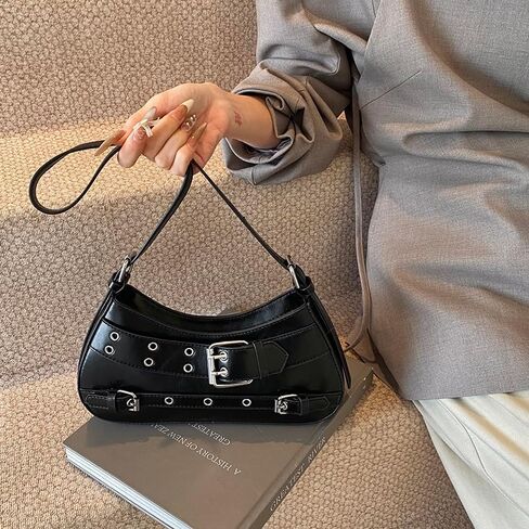 Small Shoulder Bag for Women Buckle Handbag PU Leather Trendy Hobo Bag Y2K Purse for Work Travel Shopping in Saudi Arabia
