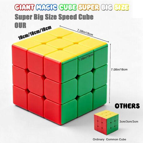 Giant Magic Cube 3x3, 18CM Extra Large Stickerless Puzzle Cube for All Ages in Kuwait