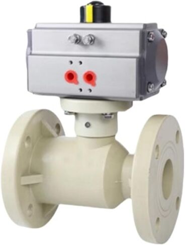 Pneumatic flange ball valve PPH industrial plastic integrated ball valve national standard chemical PPR pipeline anti-corrosion acid and alkali valve(DN50) in Saudi Arabia