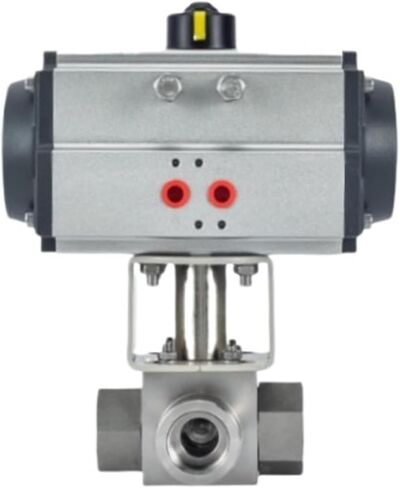 Pneumatic ball valve stainless steel 304 ball valve Q614/5F-32P/316L threaded welding ultra-high pressure three-way ball valve(DN10L) in Saudi Arabia