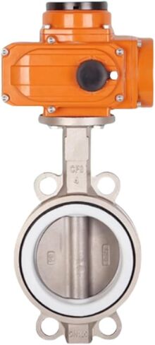 Electric butterfly valve D971F-16P stainless steel 304 PTFE wafer type soft seal control regulating switch butterfly valve(DN100) in Saudi Arabia