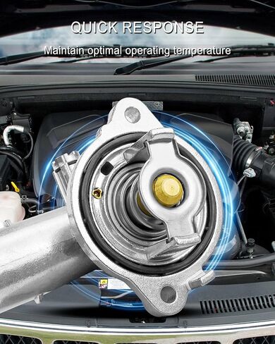 Upgrade Aluminum Thermostat Housing Assembly Fit for Dodge Durango Jeep Grand Cherokee 2011-2015 Wrangler JK Engine Some Models, Replace 5184655AD 5184651AG 5184651AH 902-852 in Saudi Arabia