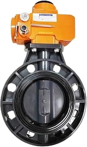 UPVC صمام فراشة كهربائي D971X-10S حمض التآكل الكيميائي والقلويات المشبك البلاستيك صمام فراشة كهربائي صمام الصرف الصحي (DN65) in Saudi Arabia
