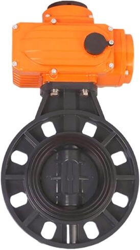 UPVC صمام فراشة كهربائي D971X-10S حمض التآكل الكيميائي والقلويات المشبك البلاستيك صمام فراشة كهربائي صمام الصرف الصحي (DN65) in Saudi Arabia