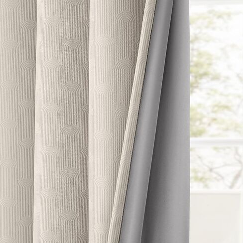 Boho Blackout Curtains for Bedroom 84 inch Long 2 Panels Mid Century Black Out Curtains for Living Room Grommet Thermal Insulated Room Darkening Window Drapes Patterned in Saudi Arabia