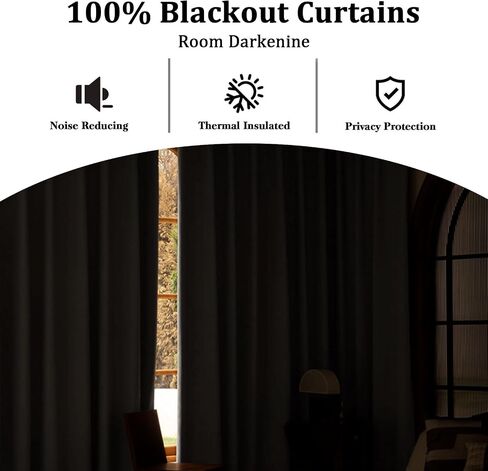 Boho Blackout Curtains for Bedroom 84 inch Long 2 Panels Mid Century Black Out Curtains for Living Room Grommet Thermal Insulated Room Darkening Window Drapes Patterned in Saudi Arabia