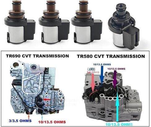 Set of TR690 TR580 Torque Converter Lock-Up Solenoid Valve 31825-AA050 31825 AA050 Compatible For Subaru Lineartronic AWD Pressure Sensor in Saudi Arabia