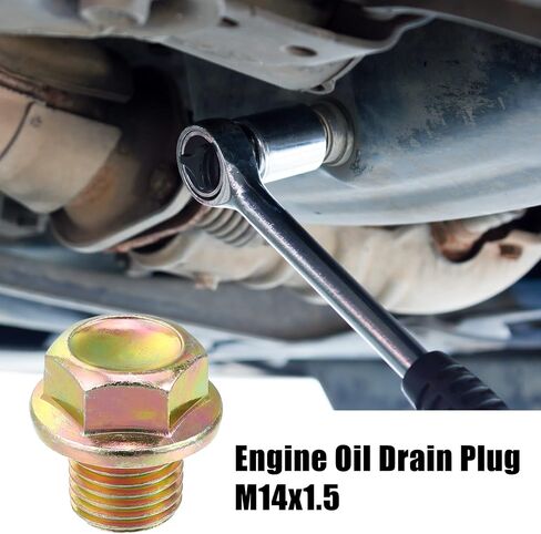 X AUTOHAUX M14x1.5 Steel Engine Oil Drain Plug Screw with Seal Ring for Honda Civic CR-V Odyssey Accord for Mazda for Acura for Mitsubishi Outlander Bronze Tone in Saudi Arabia