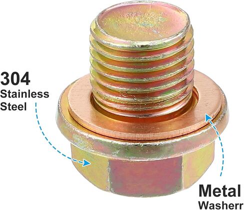 X AUTOHAUX M14x1.5 Steel Engine Oil Drain Plug Screw with Seal Ring for Honda Civic CR-V Odyssey Accord for Mazda for Acura for Mitsubishi Outlander Bronze Tone in Saudi Arabia
