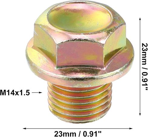 X AUTOHAUX M14x1.5 Steel Engine Oil Drain Plug Screw with Seal Ring for Honda Civic CR-V Odyssey Accord for Mazda for Acura for Mitsubishi Outlander Bronze Tone in Saudi Arabia