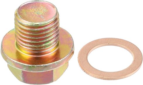 X AUTOHAUX M14x1.5 Steel Engine Oil Drain Plug Screw with Seal Ring for Honda Civic CR-V Odyssey Accord for Mazda for Acura for Mitsubishi Outlander Bronze Tone in Saudi Arabia