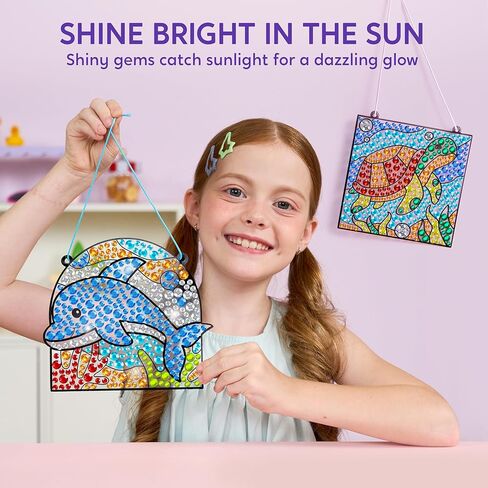 مجموعات Klever Kits لصناعة فن النوافذ، 4 قطع، أدوات رسم الأحجار الكريمة، فنون وحرف يدوية للأطفال من سن 5 إلى 6 سنوات فما فوق، هدية رائعة لأعياد الميلاد وعيد الفصح وعيد الميلاد in Kuwait