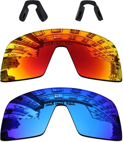 2 Pieces Lens Replacement for Oakley Sutro S Sunglass OO9462 Fire Red & Ice Blue Polarized UV400 Protection Lenses in Saudi Arabia