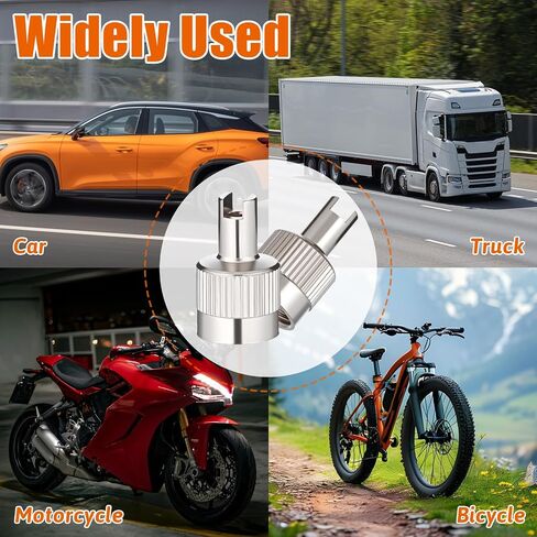 10pcs Metal Tire Valve Stem Caps Slotted Slot Valves Caps with Valve Core Remover Tire Valves Air Dust Cover with O Rubber Ring Universal Tires Stem Covers for Cars SUV Trucks Bikes Motorcycles in Saudi Arabia