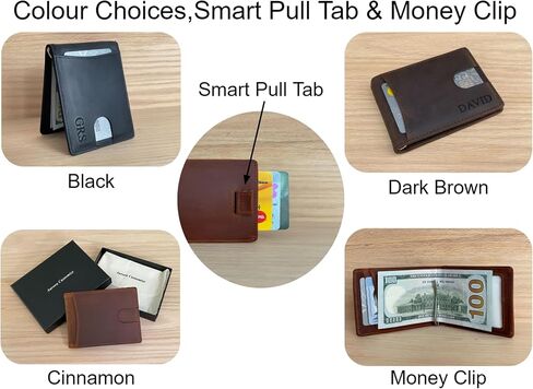 Personalized Minimalist Wallet For Men Custom Engraved Slim Wallet Customized Monogram Leather Wallet Gift For Father's Day Him Husband Boyfriend Dad Son Anniversary Graduation Birthday (DARK BROWN) in Saudi Arabia