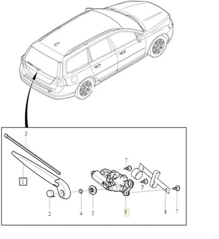 P88C Vehicle Rear Glass Wiper Motor Safe Driving XC70 31290787 30663891 306638910 in Saudi Arabia